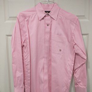 Mens Ariat Twill Button Down Shirt - Pink - Medium Size
